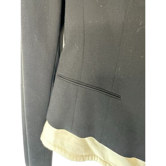 Rene Lezard Blazer XS Black‎ White Tuxedo Office Work Career Dressy Business - Picture 7 of 13